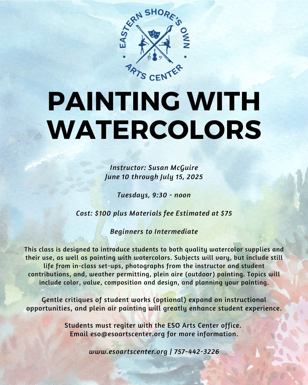 Painting with Watercolors w/ Susan McGuire